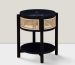 teak and rattan side table (2)